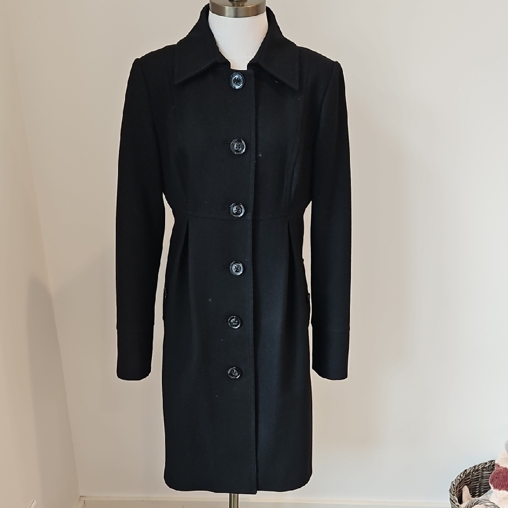 Elegant Black Women's Wool Coat